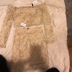 Windsor Two piece gold dress